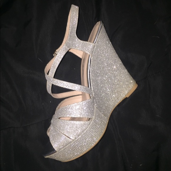 Shoes - Silver wedge heels!